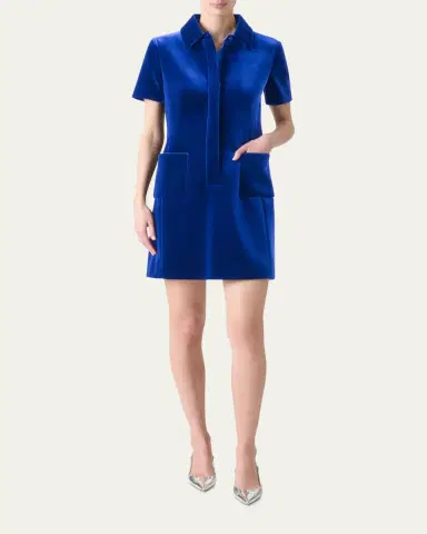Akris Velvet Patch Pocket Dress | Thumbnail 2 Akris Velvet Patch Pocket Dress | Thumbnail 2