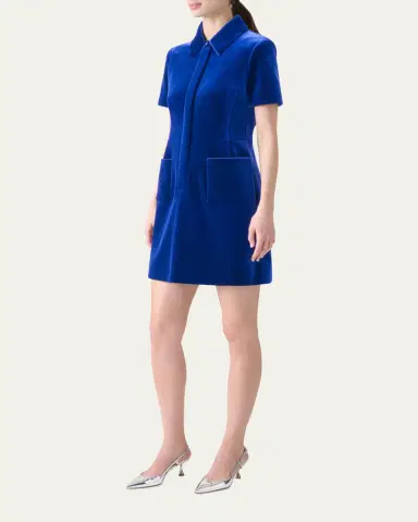 Akris Velvet Patch Pocket Dress | Thumbnail 4 Akris Velvet Patch Pocket Dress | Thumbnail 4