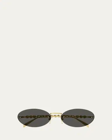 Gucci Rimless Metal Oval Sunglasses with Faux Pearls | Thumbnail 7 Gucci Rimless Metal Oval Sunglasses with Faux Pearls | Thumbnail 7