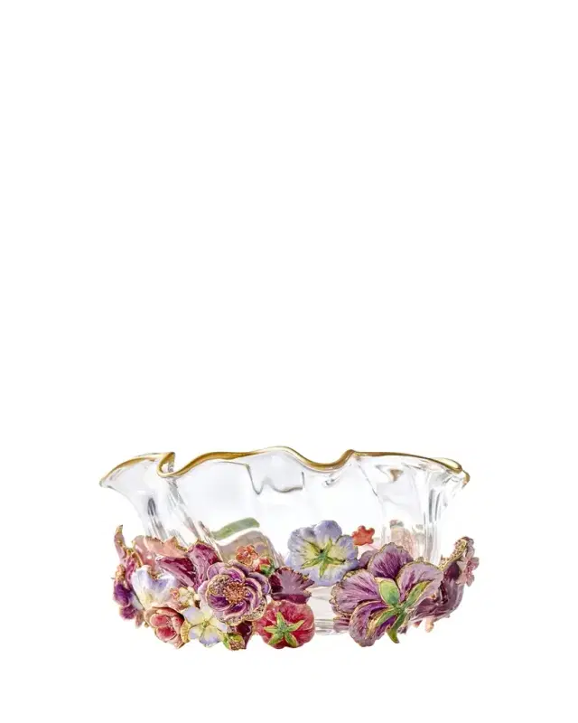 Jay Strongwater Small Bouquet Ruffle Flower Bowl