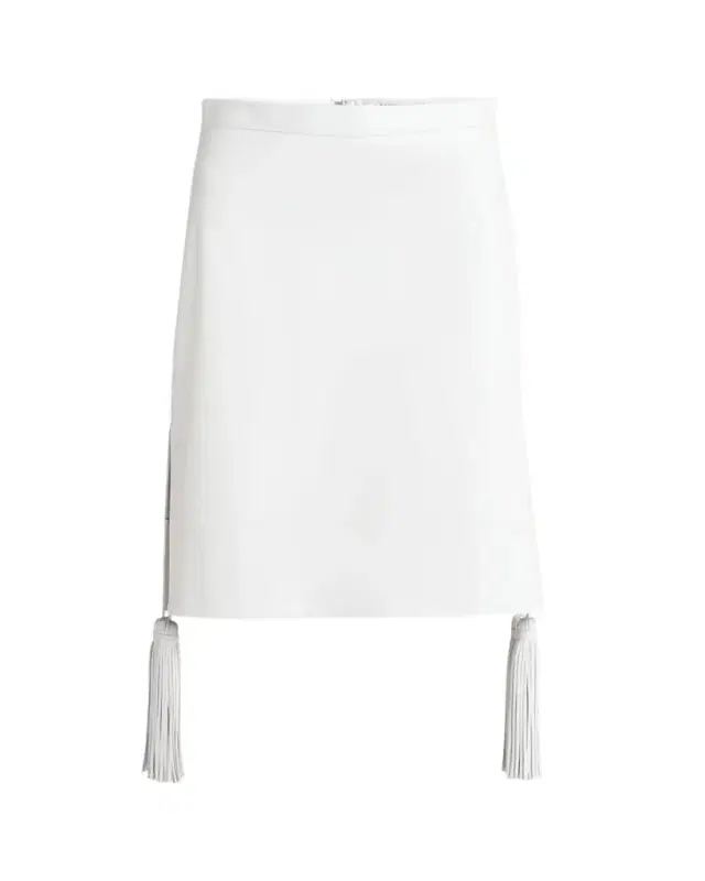 Shiny Leather Skirt with Tassels