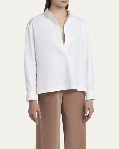 Giorgio Armani Cotton Twill Tunic Blouse | Thumbnail 8 Giorgio Armani Cotton Twill Tunic Blouse | Thumbnail 8