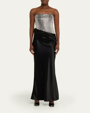 Retrofête Alexandra Strapless Sequin Draped Dress | Thumbnail 2