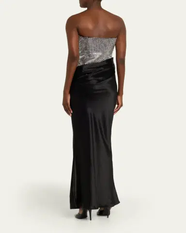 Retrofête Alexandra Strapless Sequin Draped Dress | Thumbnail 3