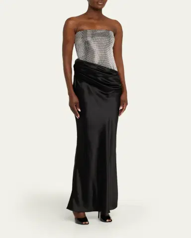 Retrofête Alexandra Strapless Sequin Draped Dress | Thumbnail 4