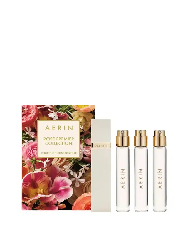 AERIN Rose Premier Collection Purse Spray Atomizer & Fragrance Refills Set