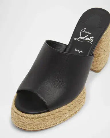 Christian Louboutin 85mm Calakala Leather Espadrille Mules | Thumbnail 10 Christian Louboutin 85mm Calakala Leather Espadrille Mules | Thumbnail 10