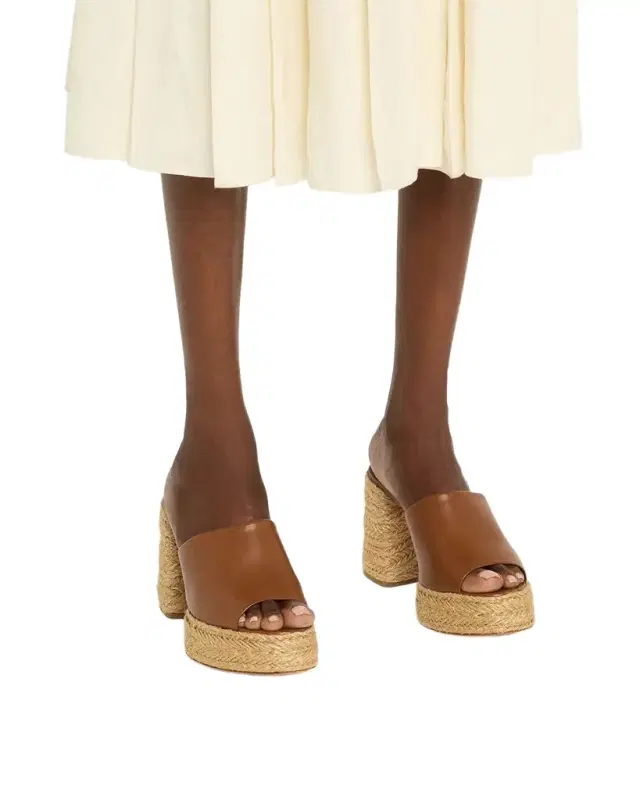 85mm Calakala Leather Espadrille Mules
