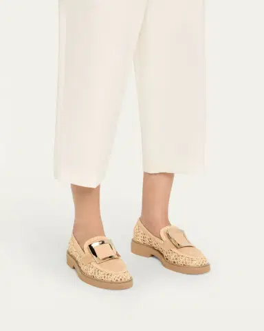 Roger Vivier Viv Rangers Braided Raffia Loafers | Thumbnail 2