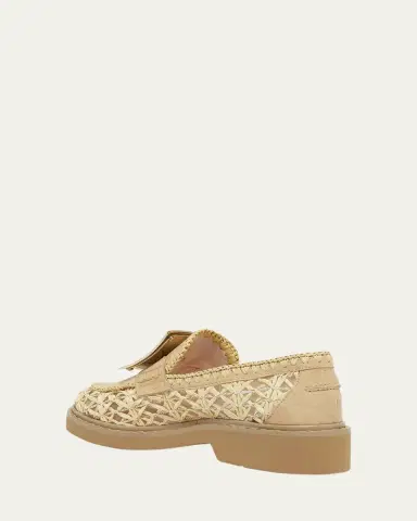 Roger Vivier Viv Rangers Braided Raffia Loafers | Thumbnail 4