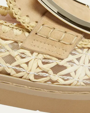 Roger Vivier Viv Rangers Braided Raffia Loafers | Thumbnail 5