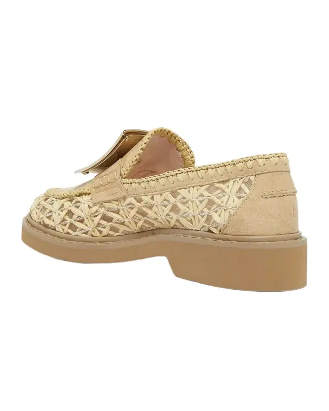 Roger Vivier Viv Rangers Braided Raffia Loafers