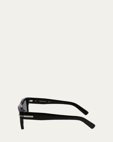 Ferragamo Men's Prisma Modified Acetate Rectangle Sunglasses | Thumbnail 6 Ferragamo Men's Prisma Modified Acetate Rectangle Sunglasses | Thumbnail 6