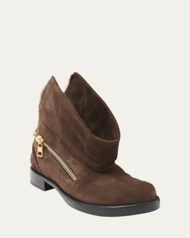 JW Anderson Zip Suede Biker Booties | Thumbnail 2 JW Anderson Zip Suede Biker Booties | Thumbnail 2