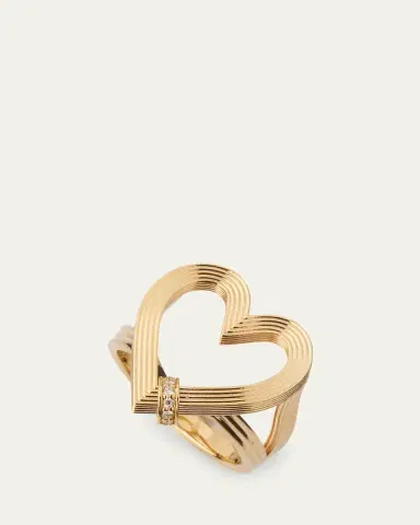 Sydney Evan Fluted Heart Diamond Rondelle Ring | Thumbnail 2