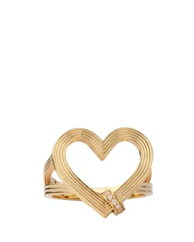 Sydney Evan Fluted Heart Diamond Rondelle Ring | Thumbnail 1