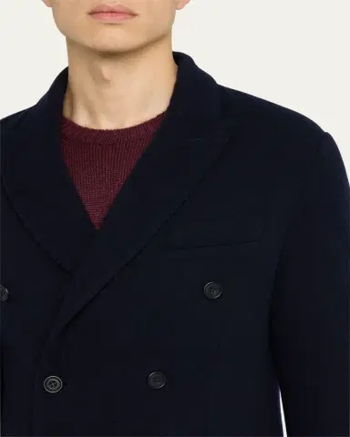 Anderson & Sheppard Men's Double-Breasted Knit Blazer | Thumbnail 5