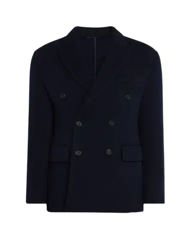 Anderson & Sheppard Men's Double-Breasted Knit Blazer | Thumbnail 1