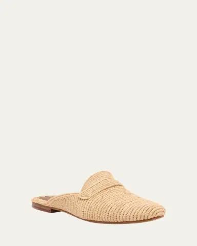 CARRIE FORBES Tapa Woven Raffia Loafer Mules | Thumbnail 3 CARRIE FORBES Tapa Woven Raffia Loafer Mules | Thumbnail 3