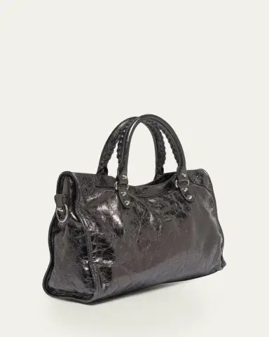 Balenciaga Le City Medium Metallic Leather Tote Bag | Thumbnail 3 Balenciaga Le City Medium Metallic Leather Tote Bag | Thumbnail 3