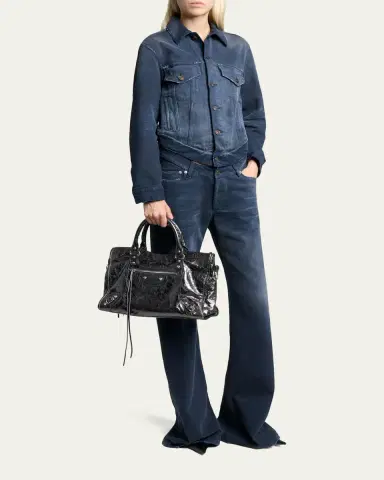 Balenciaga Le City Medium Metallic Leather Tote Bag | Thumbnail 5 Balenciaga Le City Medium Metallic Leather Tote Bag | Thumbnail 5