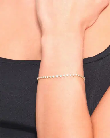 Lana 14K Gold Flawless Graduating Diamond Tennis Bracelet | Thumbnail 2