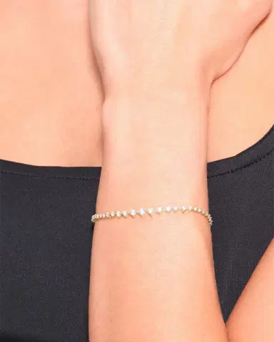 Lana 14K Gold Flawless Graduating Diamond Tennis Bracelet | Thumbnail 3
