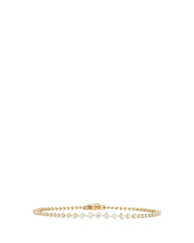 Lana 14K Gold Flawless Graduating Diamond Tennis Bracelet