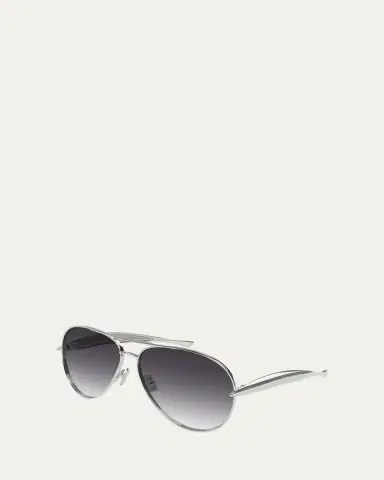 Bottega Veneta Curved Metal Aviator Sunglasses | Thumbnail 2 Bottega Veneta Curved Metal Aviator Sunglasses | Thumbnail 2