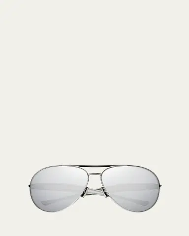 Bottega Veneta Curved Metal Aviator Sunglasses | Thumbnail 4 Bottega Veneta Curved Metal Aviator Sunglasses | Thumbnail 4