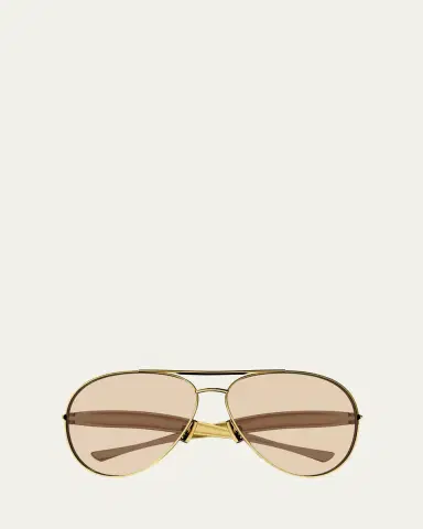 Bottega Veneta Curved Metal Aviator Sunglasses | Thumbnail 6 Bottega Veneta Curved Metal Aviator Sunglasses | Thumbnail 6