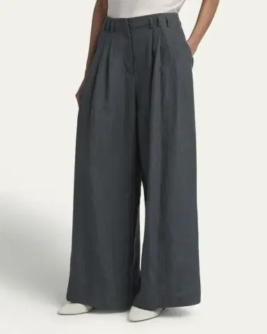 Giorgio Armani Pleated Wide-Leg Linen Trousers | Thumbnail 4 Giorgio Armani Pleated Wide-Leg Linen Trousers | Thumbnail 4