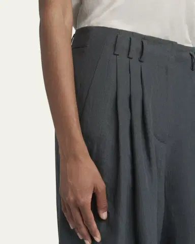 Giorgio Armani Pleated Wide-Leg Linen Trousers | Thumbnail 5 Giorgio Armani Pleated Wide-Leg Linen Trousers | Thumbnail 5