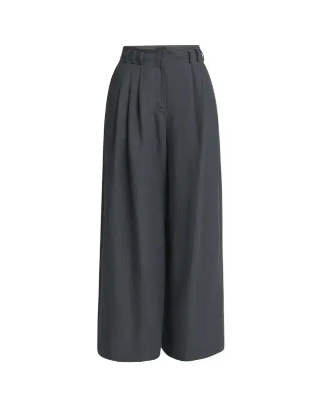 Pleated Wide-Leg Linen Trousers
