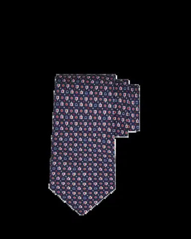 Ferragamo Men's Gancini Turtle Micro-Print Tie | Thumbnail 2
