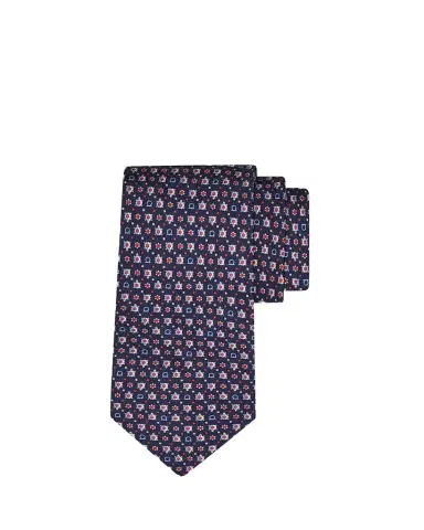 Ferragamo Men's Gancini Turtle Micro-Print Tie | Thumbnail 1