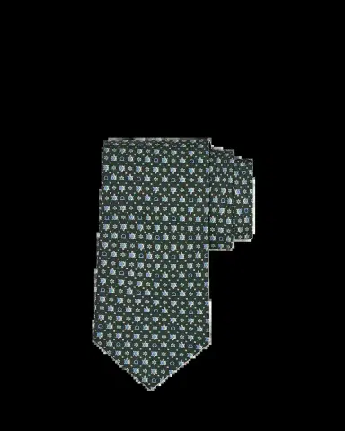 Ferragamo Men's Gancio Turtle-Print Tie | Thumbnail 2 Ferragamo Men's Gancio Turtle-Print Tie | Thumbnail 2