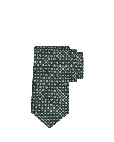Ferragamo Men's Gancio Turtle-Print Tie | Thumbnail 1 Ferragamo Men's Gancio Turtle-Print Tie | Thumbnail 1