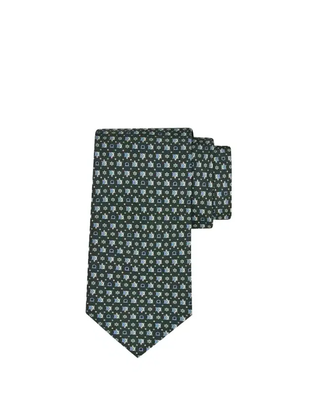 Ferragamo Men's Gancio Turtle-Print Tie