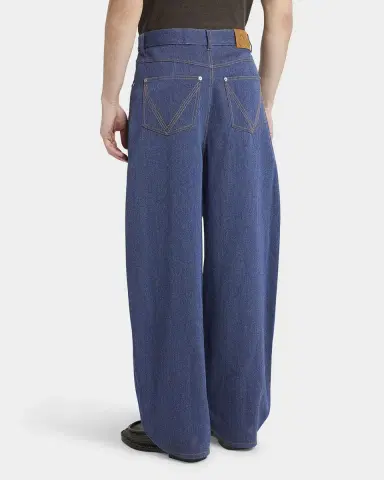 Bottega Veneta Men's Wide-Leg Drill Trousers | Thumbnail 2