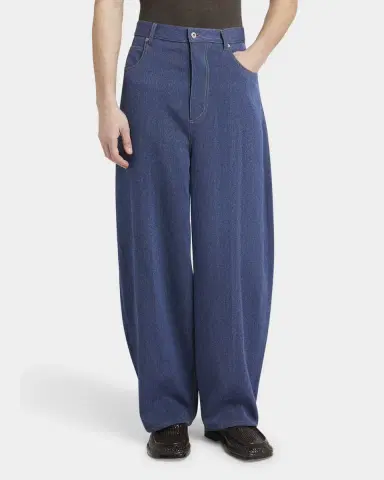 Bottega Veneta Men's Wide-Leg Drill Trousers | Thumbnail 3