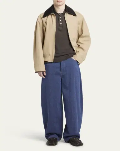 Bottega Veneta Men's Wide-Leg Drill Trousers | Thumbnail 6
