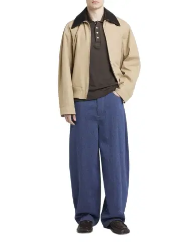 Bottega Veneta Men's Wide-Leg Drill Trousers | Thumbnail 1