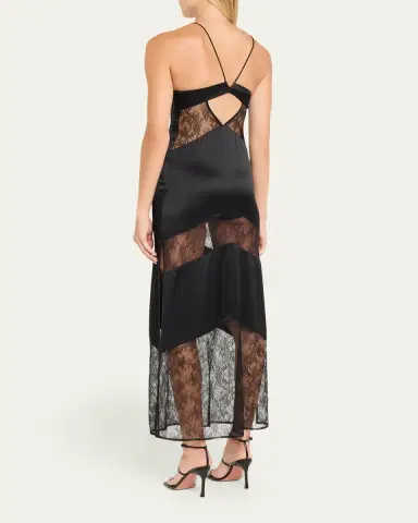 Livy Sully Floral Lace & Silk Satin Maxi Dress | Thumbnail 3 Livy Sully Floral Lace & Silk Satin Maxi Dress | Thumbnail 3