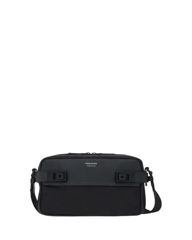 Ferragamo Men's Twins Nylon and Leather Shoulder Bag