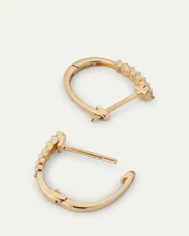 Lana 14K Yellow Gold Mini Baguette Diamond Huggie Earrings | Thumbnail 4