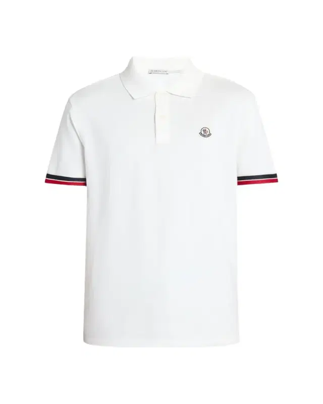 Moncler Men's Striped-Trim Pique Polo Shirt