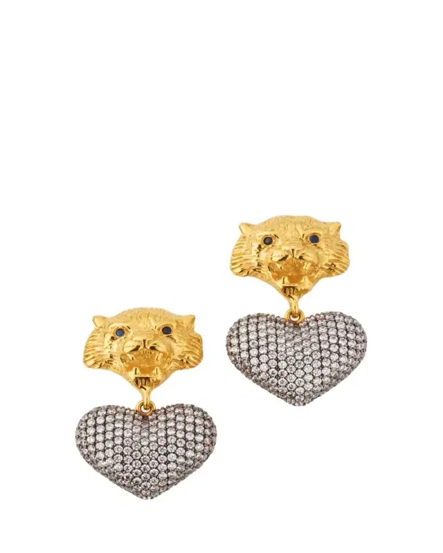 Begum Khan Tiger Heart Dangle Earrings