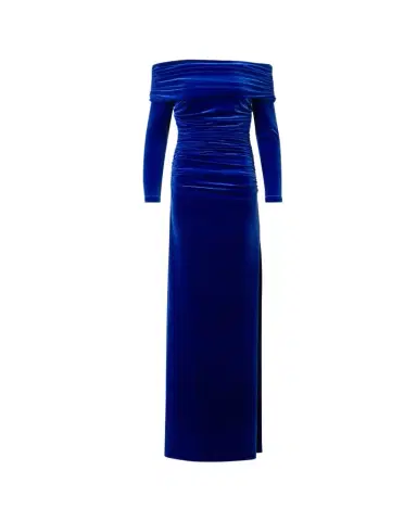 Akris Velvet Off-the-Shoulder Draped Gown | Thumbnail 1 Akris Velvet Off-the-Shoulder Draped Gown | Thumbnail 1