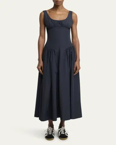 Proenza Schouler White Label Kendall Sleeveless Technical Cotton Midi Dress | Thumbnail 2 Proenza Schouler White Label Kendall Sleeveless Technical Cotton Midi Dress | Thumbnail 2